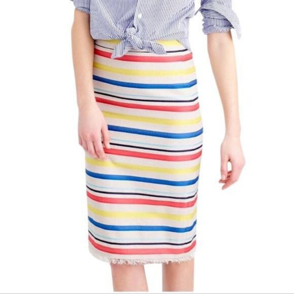 J. Crew | Colorful Jacquard Striped Skirt Sz 12 NW